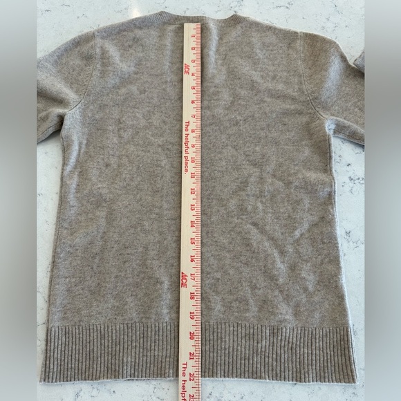 Oats 100% Cashmere lightweight 3/4 Ruffle Sleeve V Neck Sweater Women’s Sz M - Picture 6 of 10